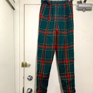 VINTAGE GAYTOWN HIGH RISE WOOL PLAID PANTS SIZE 27